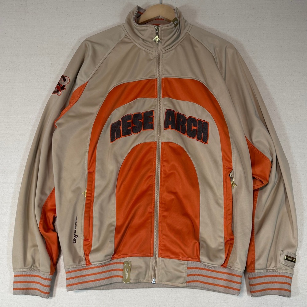 LRG Research Track Jacket Mens Large Embroidered Streetwear Full Zip Y2K